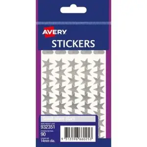 Sticker stars in silver