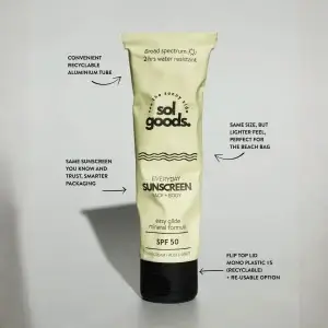 Natural Mineral Sunscreen - Sol Goods Everyday SPF 50 (100ml Tube)